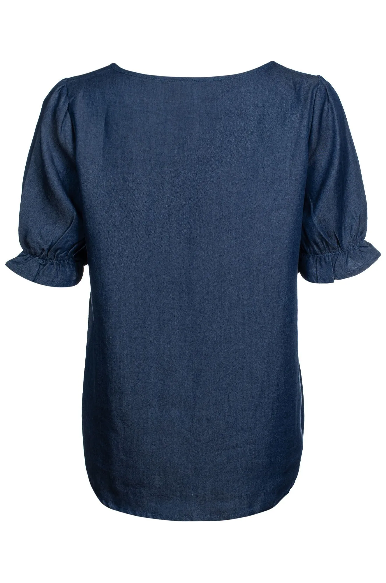 Tencel Puff Sleeve Top | DARK INDIGO | 6631C1 EcoFriendly Material