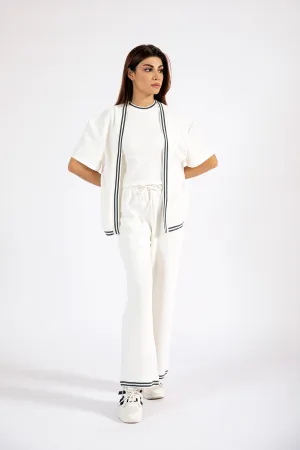 TEXTURED KNIT FRONT OPEN TOP Chill Style No Effort