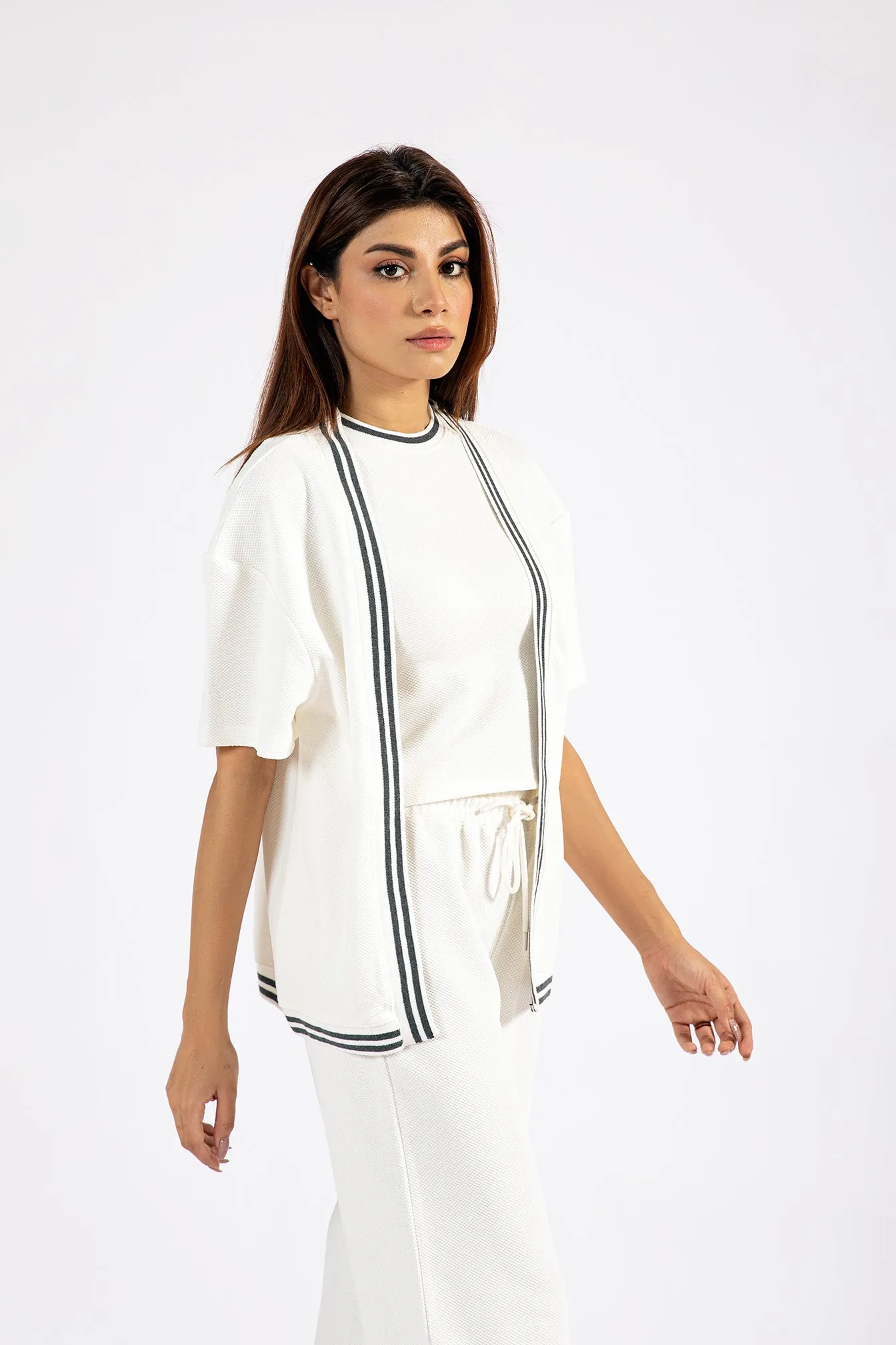 AntiPilling Treatment Lightweight Weave TEXTURED KNIT FRONT OPEN TOP