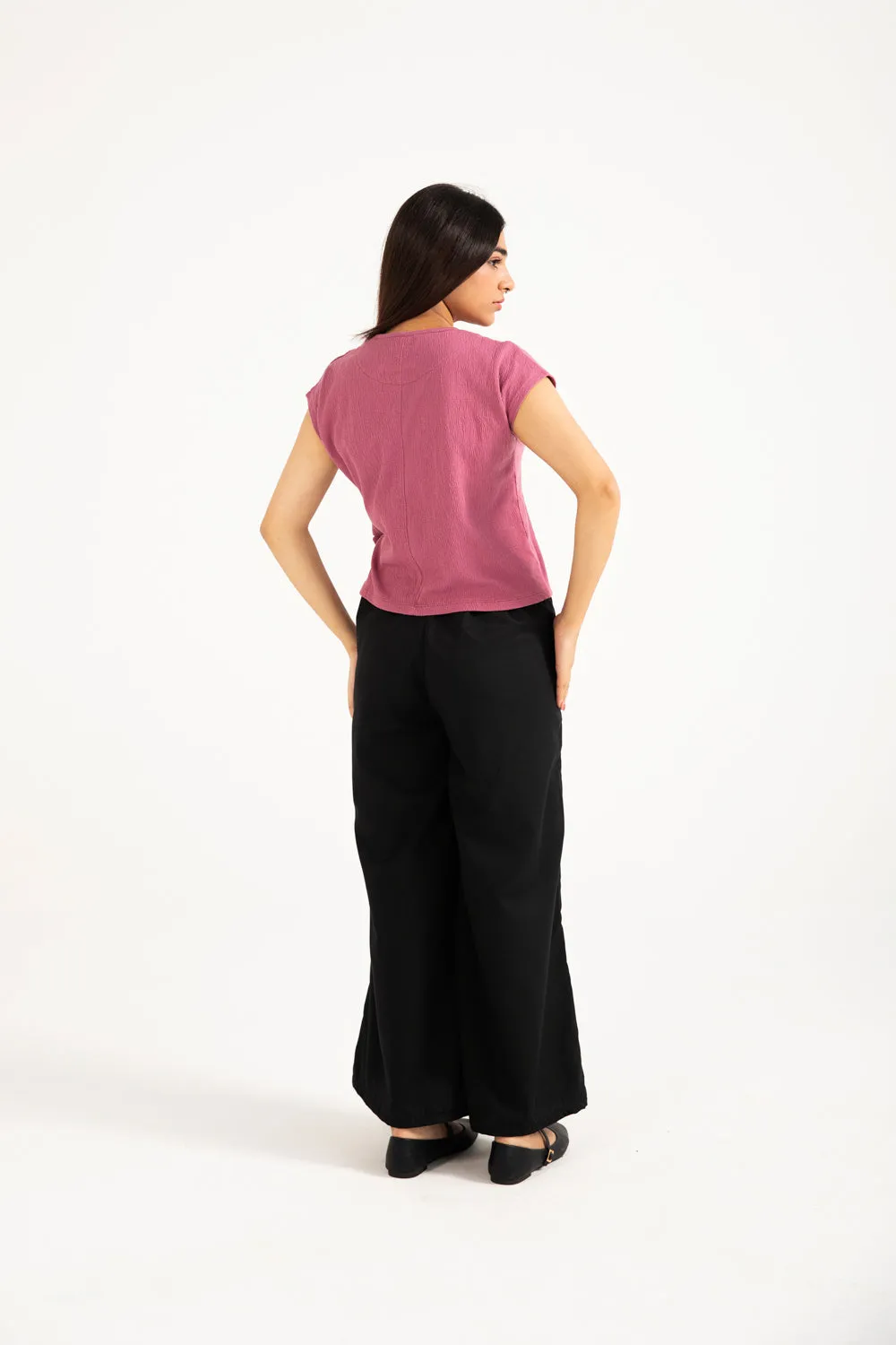 TEXTURED KNIT TOP WITH TIE DETAIL Fresh Look