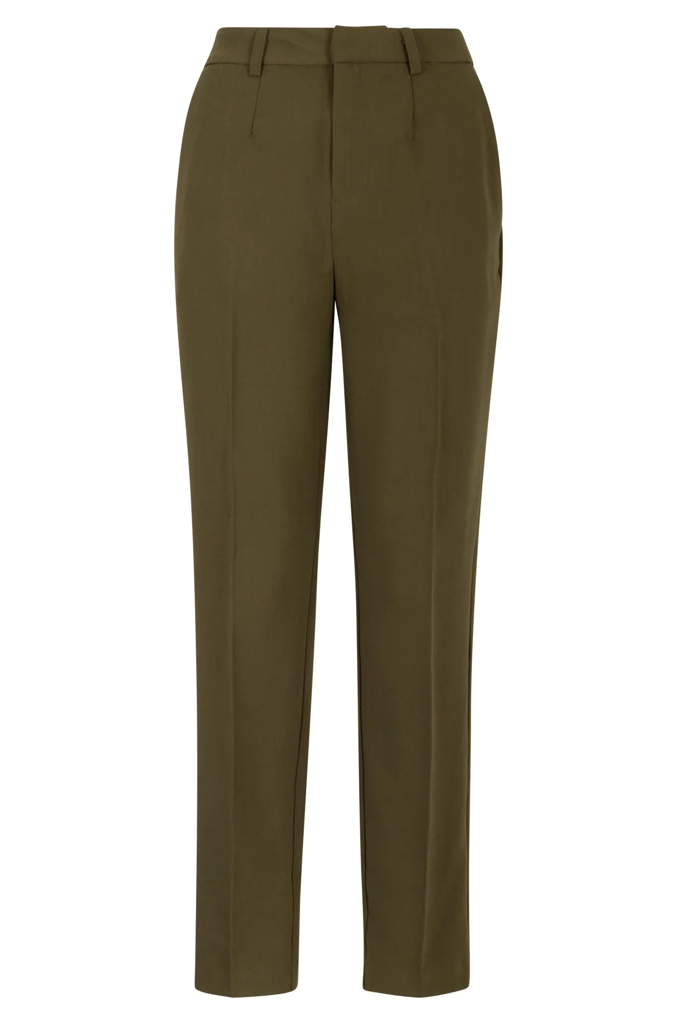 Stretchable Fit Textured Tailoring Short Pants | OLIVE | 4703ZZ