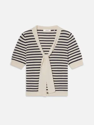 Morning Chill Lounge Outfit The Sailor Tie Cardi -- Navy Multi