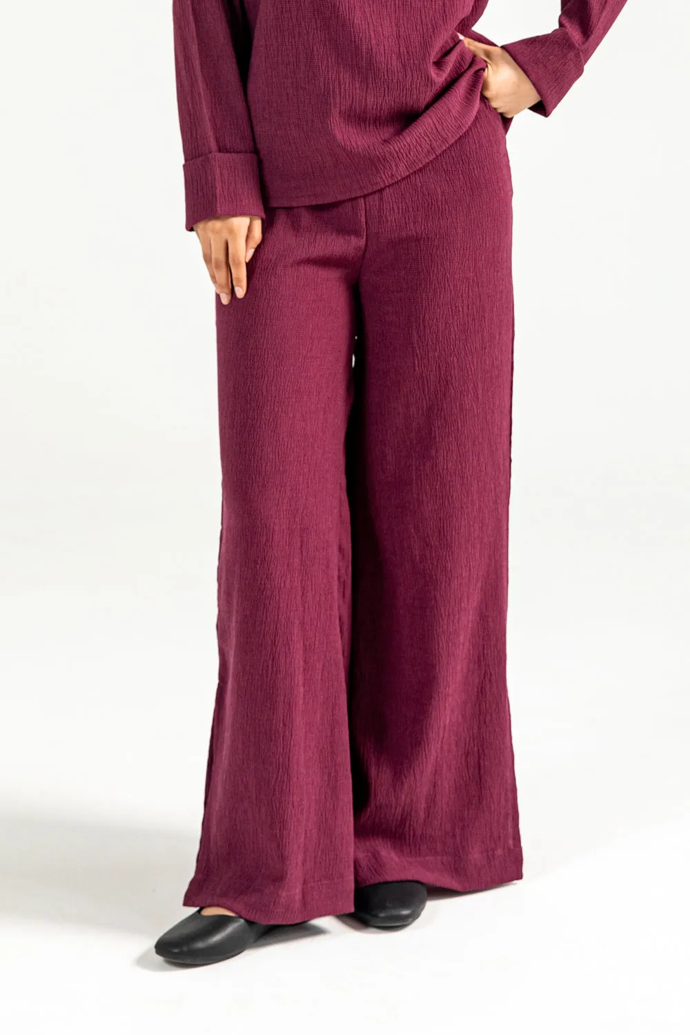 Stylish Fit TEXTURED WIDE LEG TROUSER