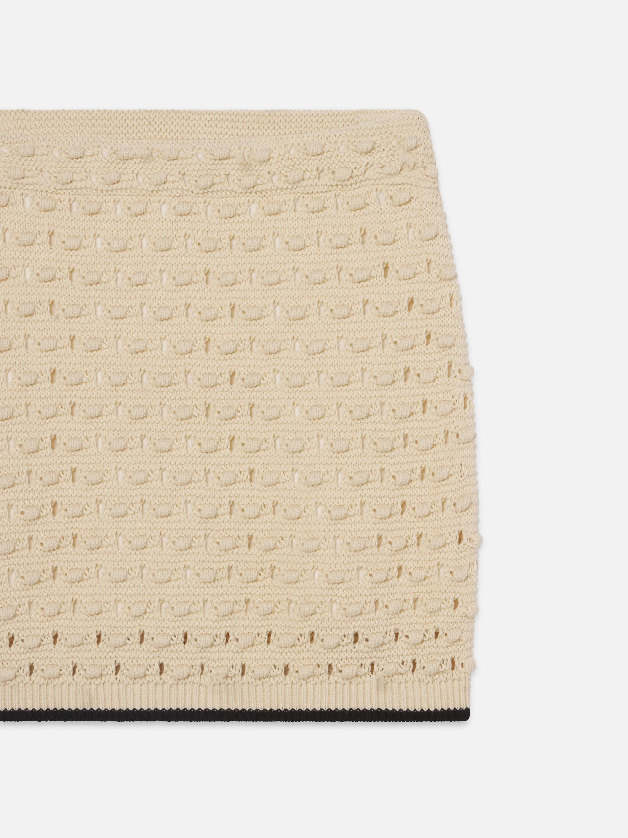 The Bauble Skirt -- Cream Cozy Knit Collapsible Hood