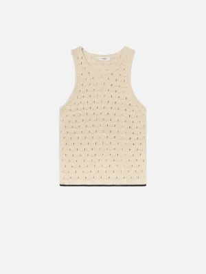 Minimal Casual Style Reinforced Hem The Bauble Tank -- Cream