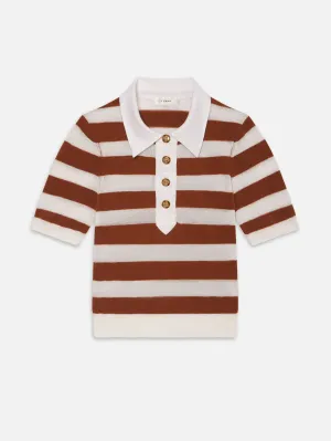 The Bold Stripe Polo -- Chestnut Multi Polished Edge