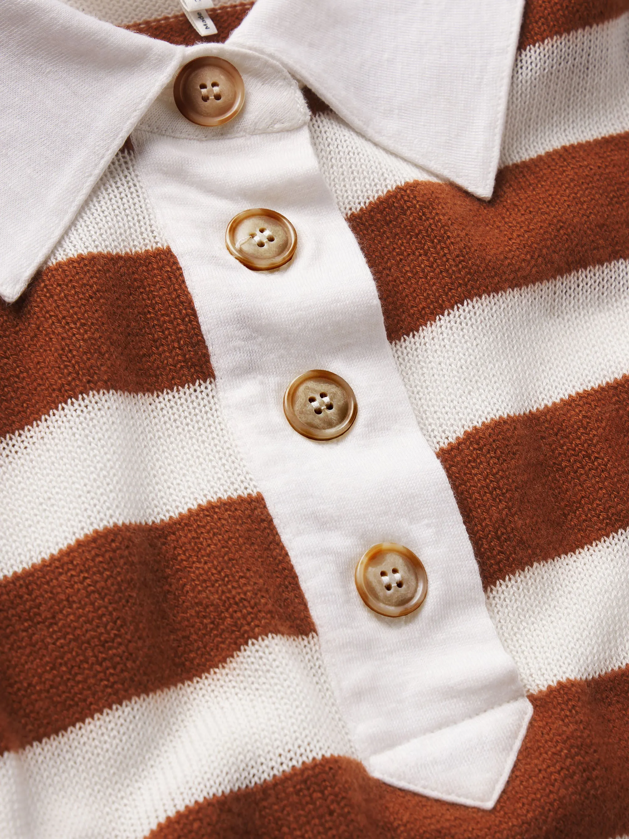 The Bold Stripe Polo -- Chestnut Multi Urban Warmth Durable Blend