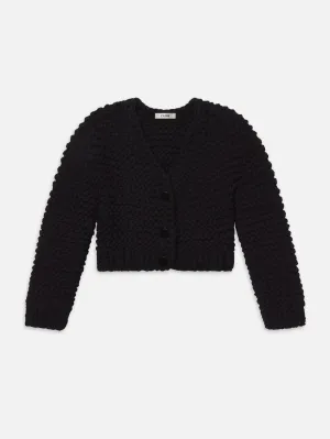 The Bubble Cardi -- Black Circular Knit Technology Biodegradable Fabric