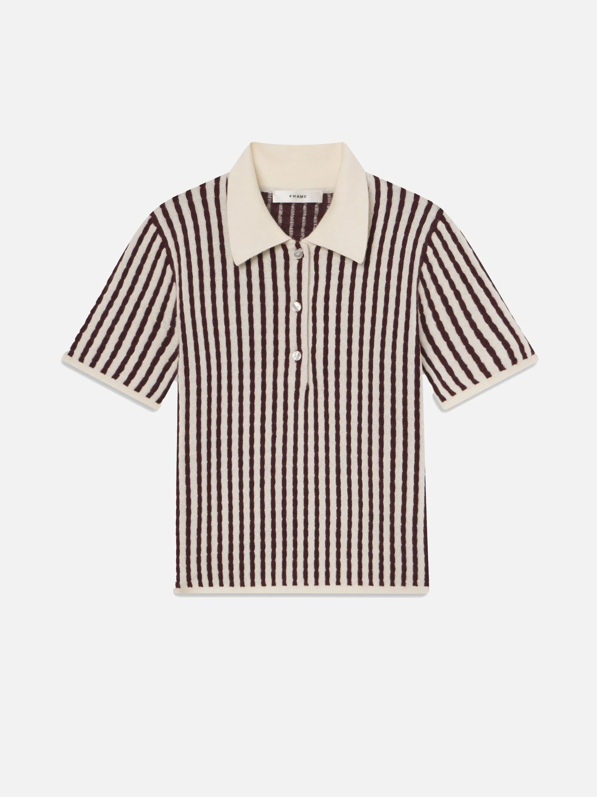 Ventilated Mesh Panels Calm Outfit The Cable Polo -- Burgundy Multi