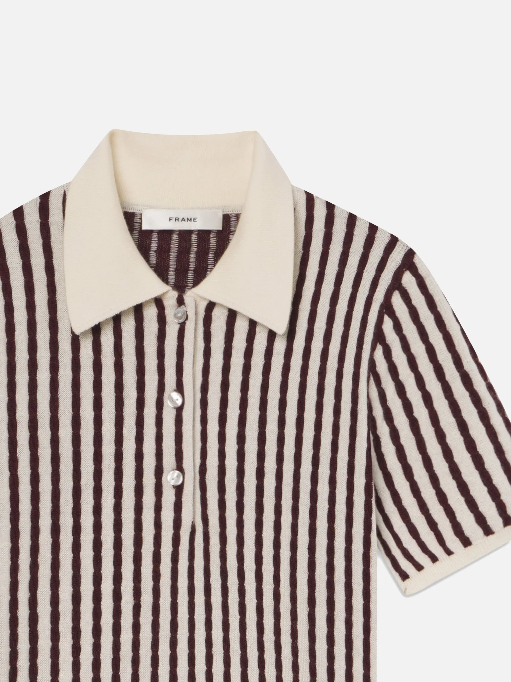 Thermal Insulation Knits The Cable Polo -- Burgundy Multi