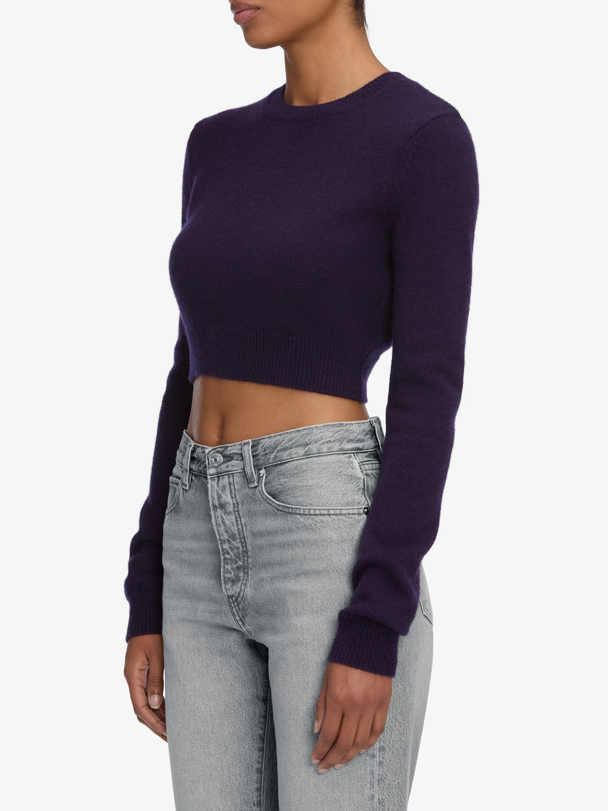 The Cashmere School Crew Sweater -- Royal Purple Heat Retention Technology