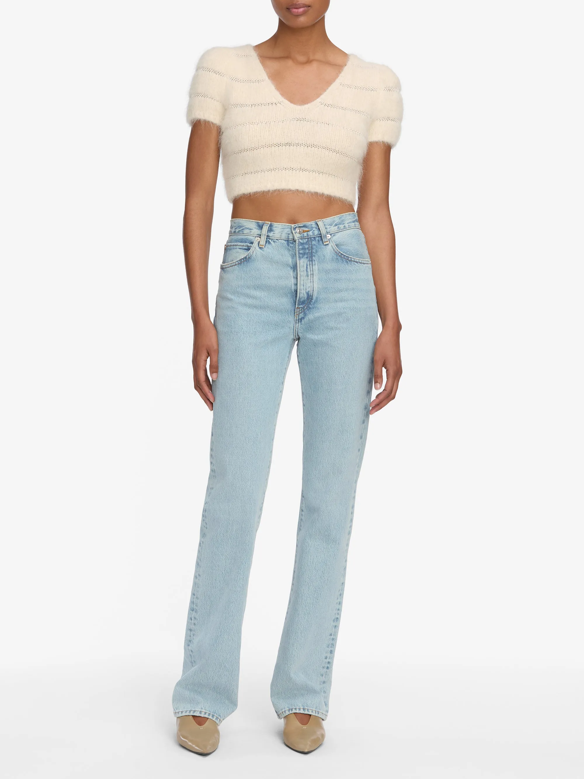 Double Layered Design Quick Dry Weaving The Cloud Sweater -- Cream