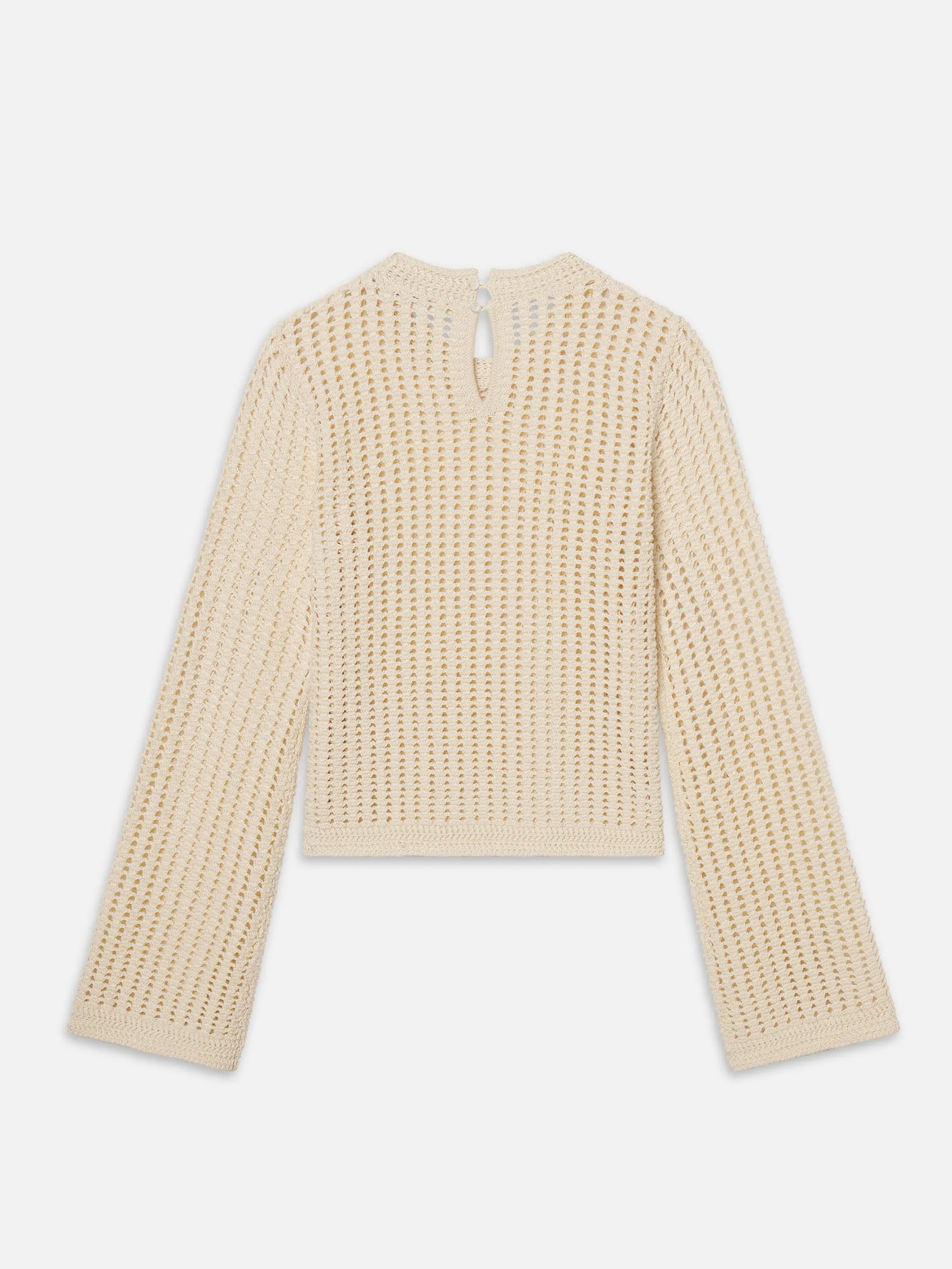 The Crochet Bell Sweater -- Alabaster MoistureWicking Fabric