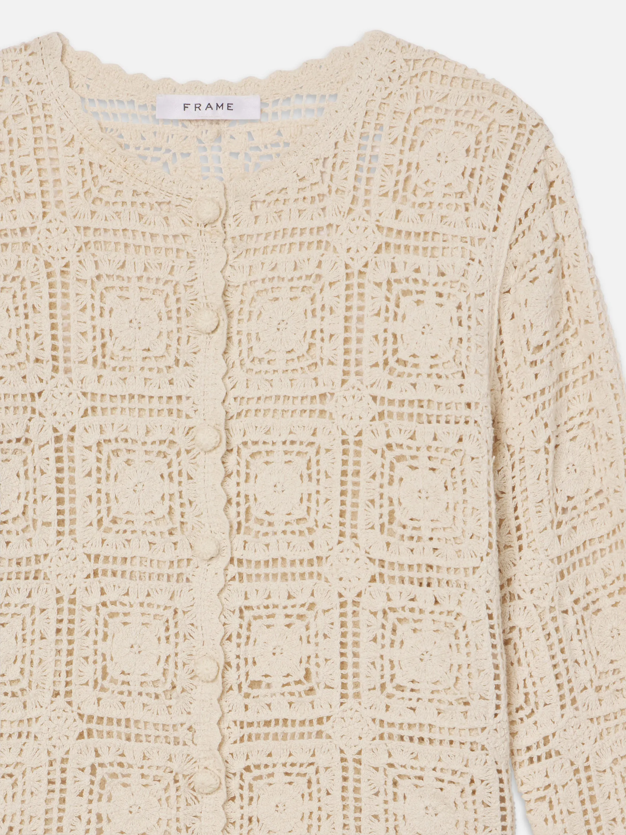 Daily Casual LowProfile Stitching The Crochet Cardi -- Cream