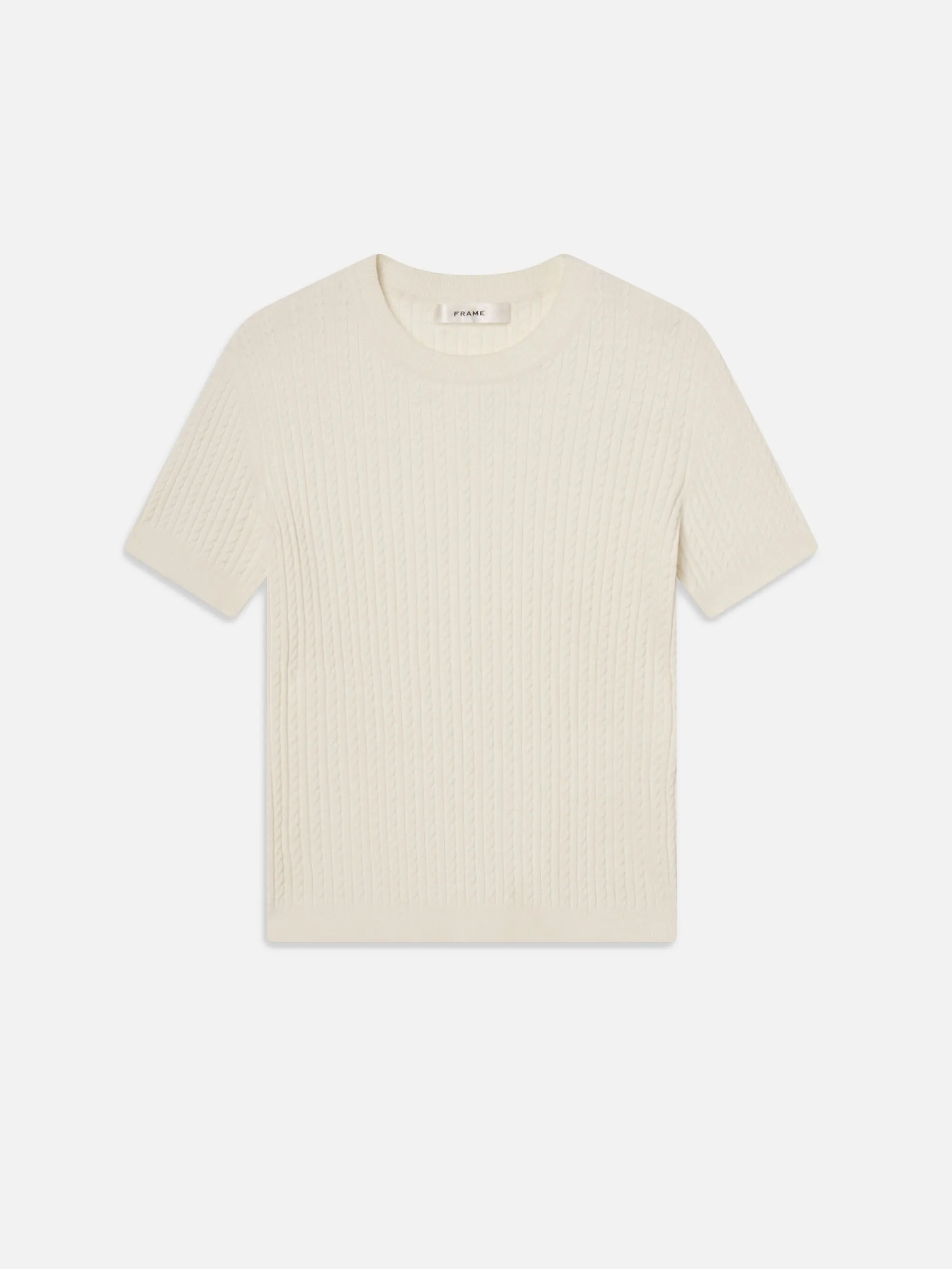 Bright and Bold Soft Finish The Fine Cable Tee -- Cream