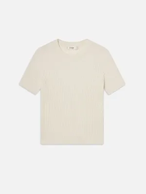 Bright and Bold Soft Finish The Fine Cable Tee -- Cream