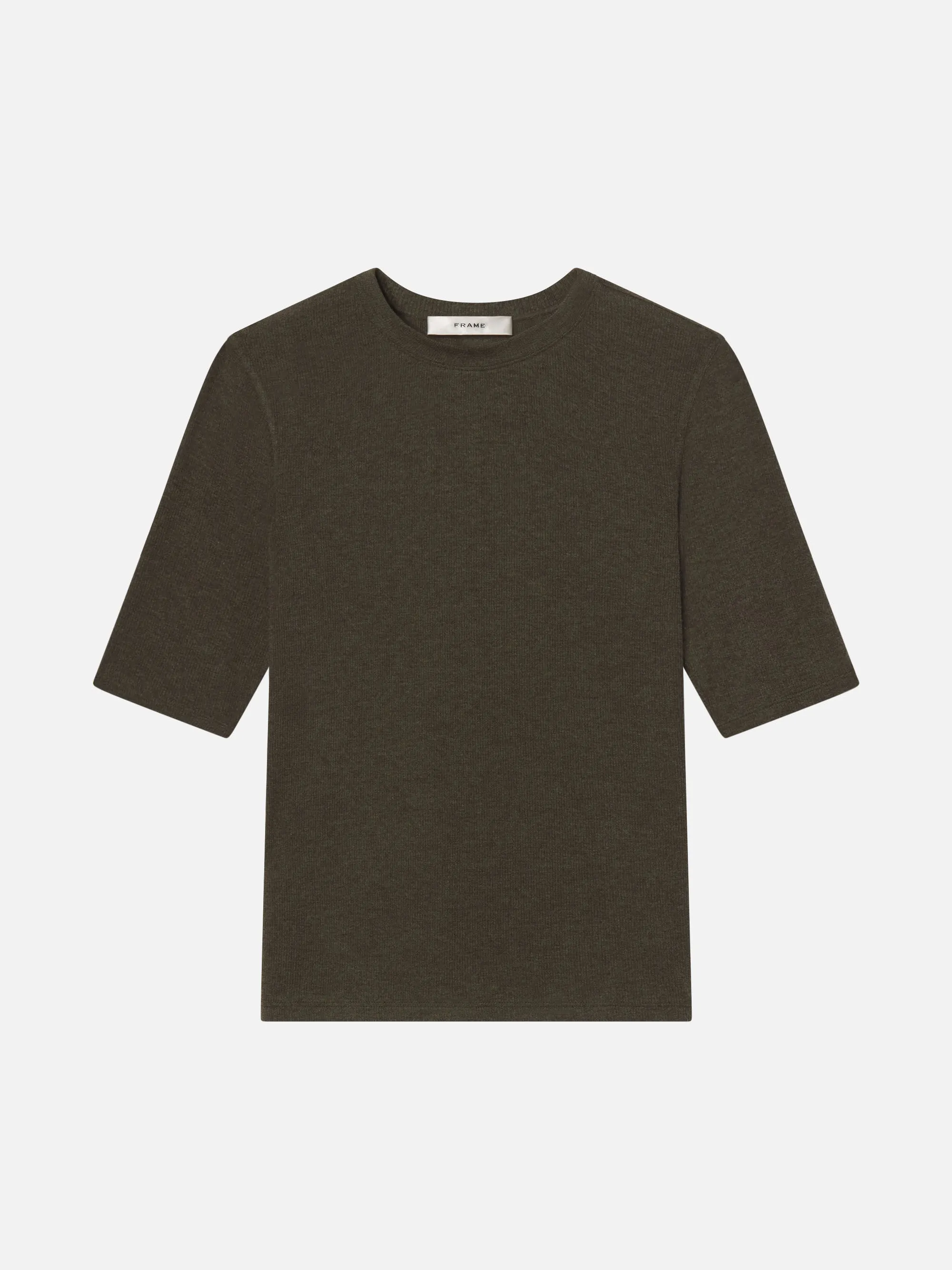 The Heather Rib Crew Tee -- Rich Military Heather Long Sleeve