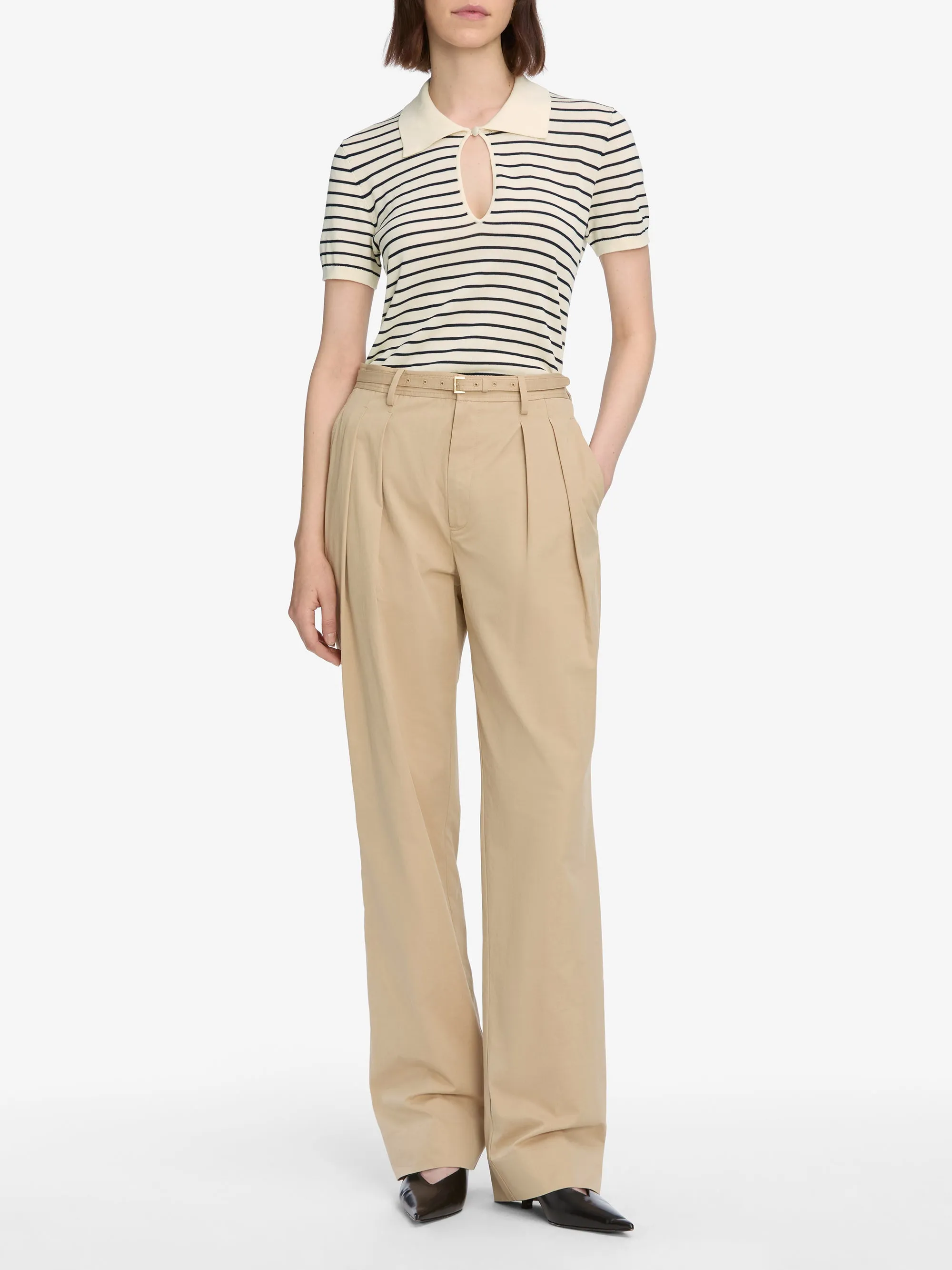 The Keyhole Polo -- Cream Multi Airflow Optimized Compact Style