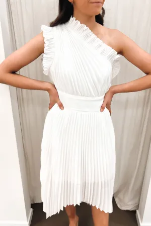 Natural Style Transitional-Wear The Lady Like Midi Dress White