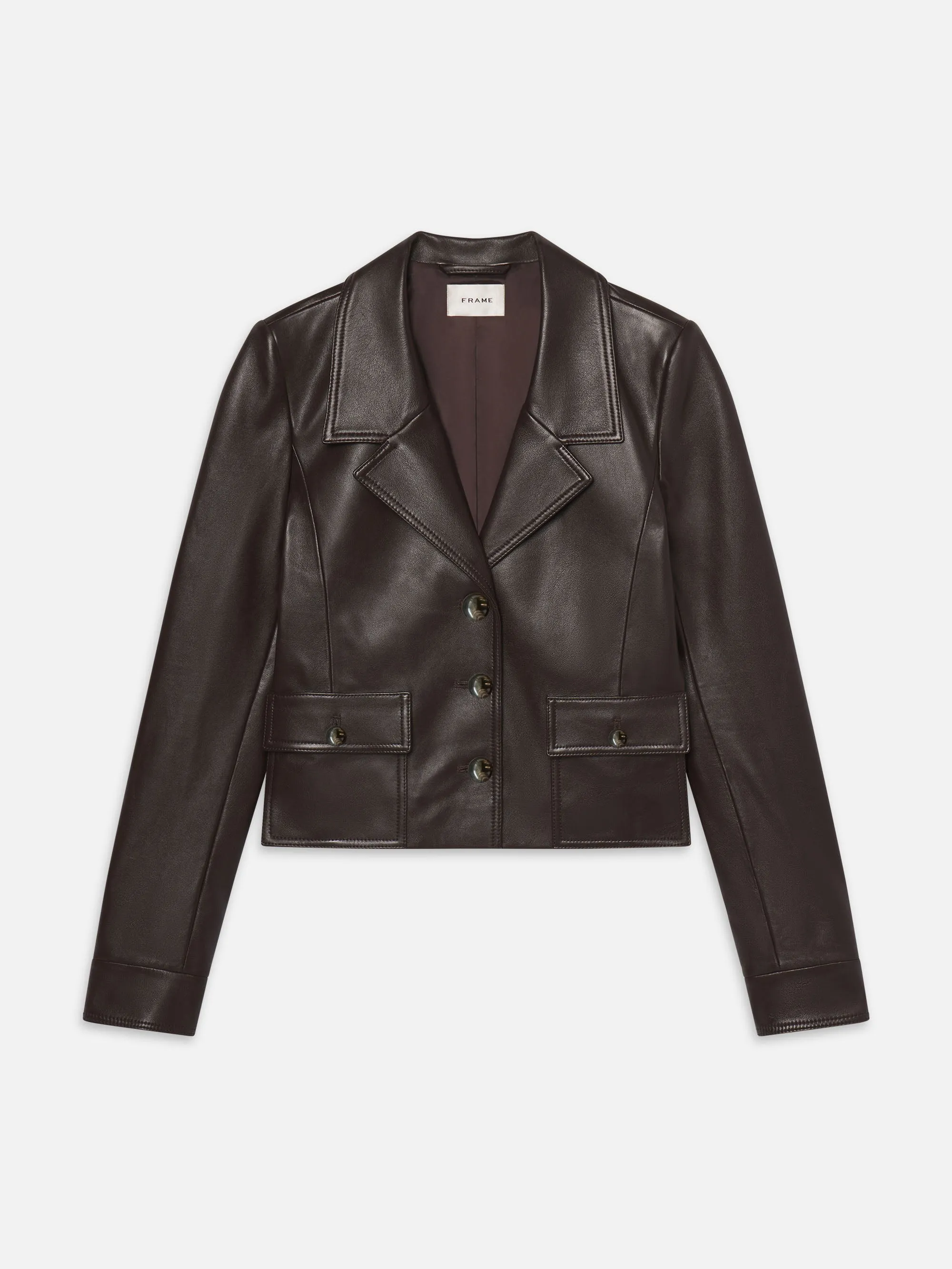 The Leather Cuffed Jacket -- Dark Brown Weekend Casual Soft Cover