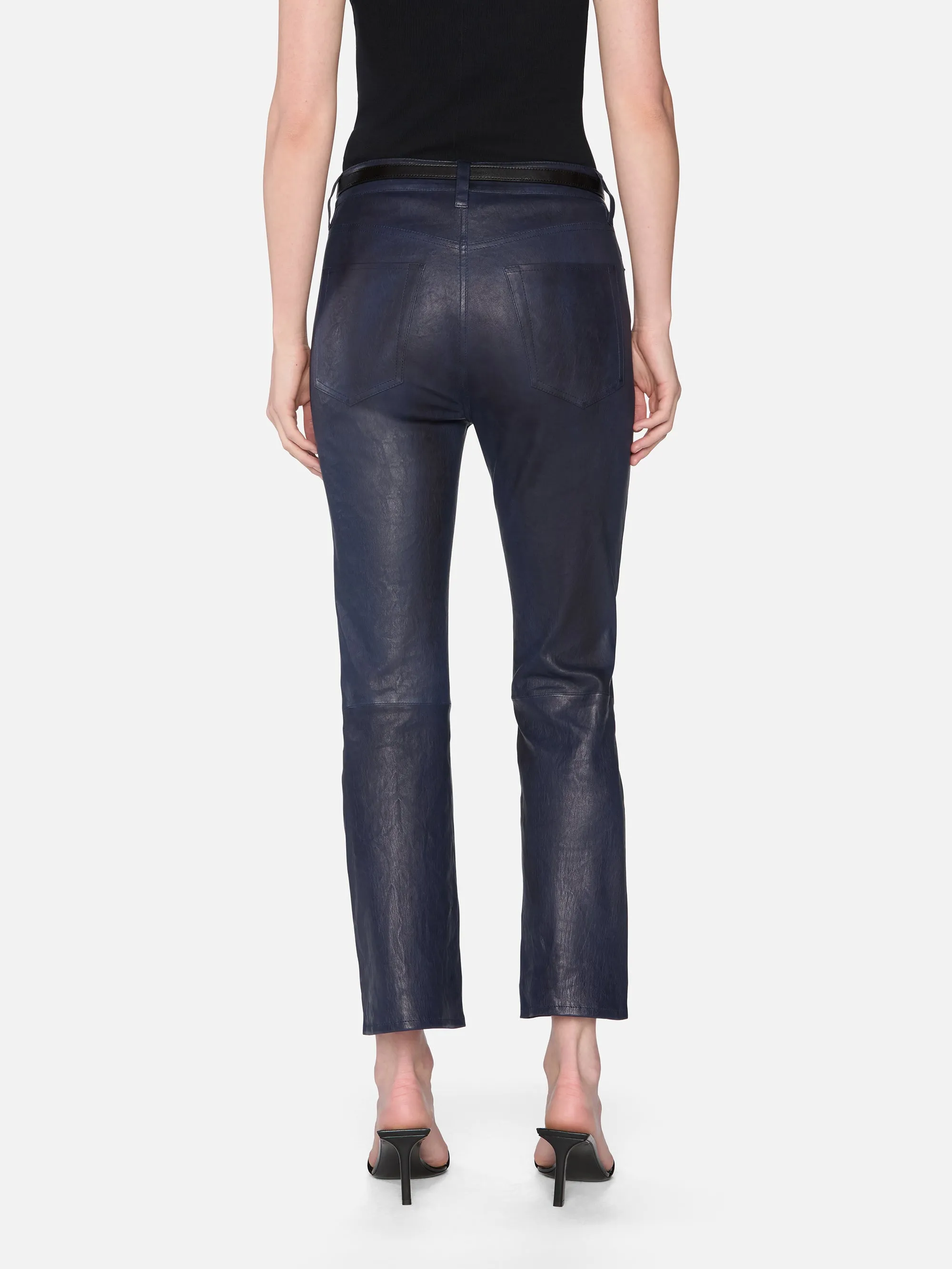 The Leather Reboot Crop -- Dark Indigo Active Design Wear