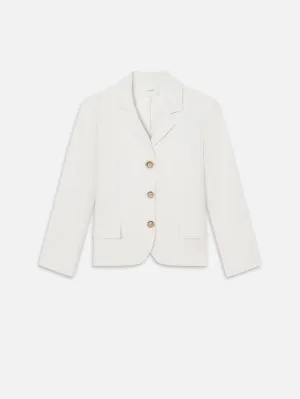 The Linen Smart Blazer -- White Double Layer Protection Versatile Layering Weight