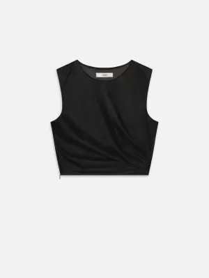 Slim fit sleekness The Mesh Twist Tank -- Black