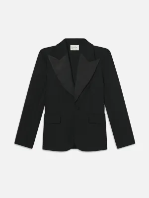 The Peak Lapel Blazer -- Black Zipper Closure Mechanism
