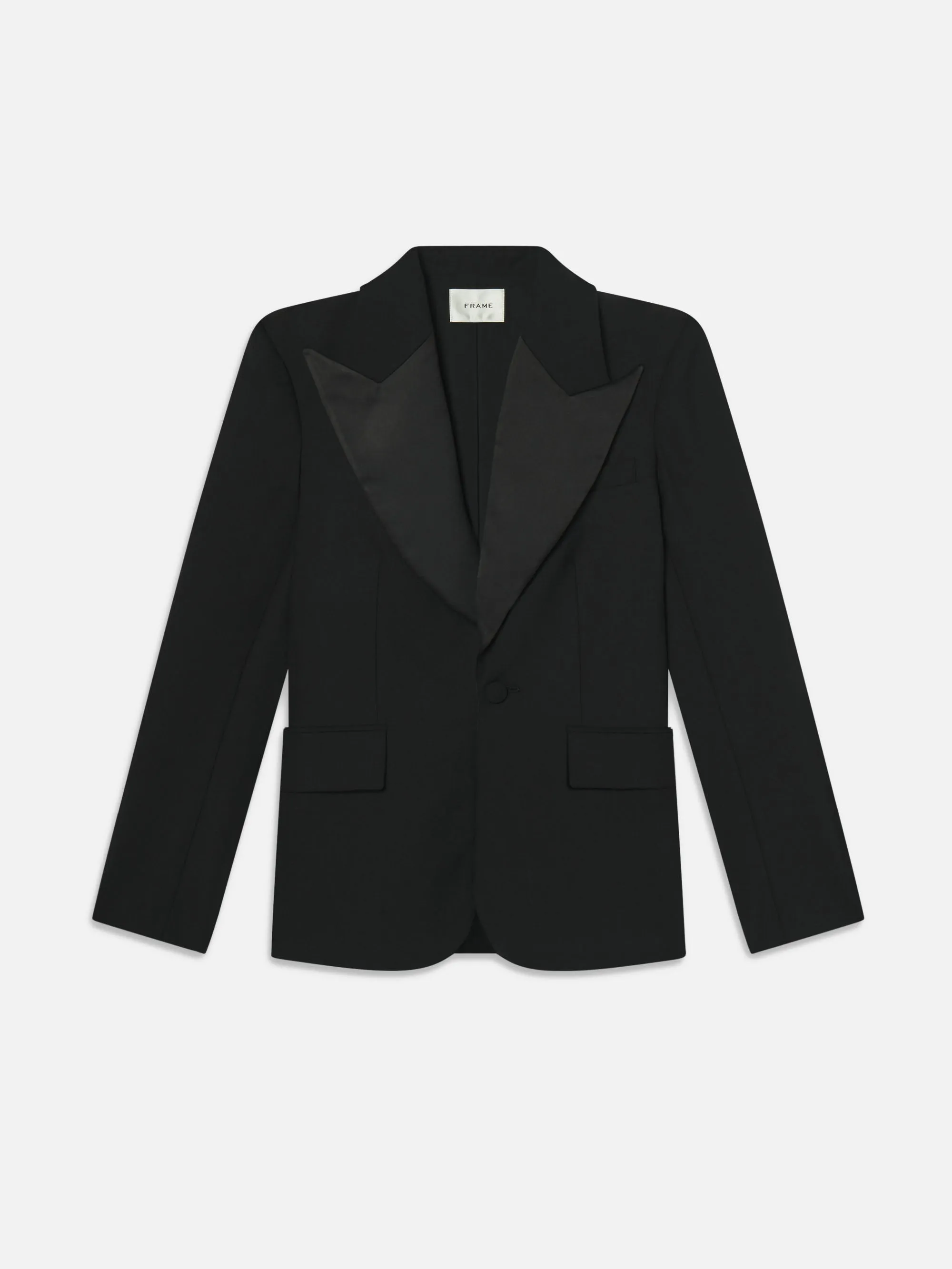 The Peak Lapel Blazer -- Black Zipper Closure Mechanism