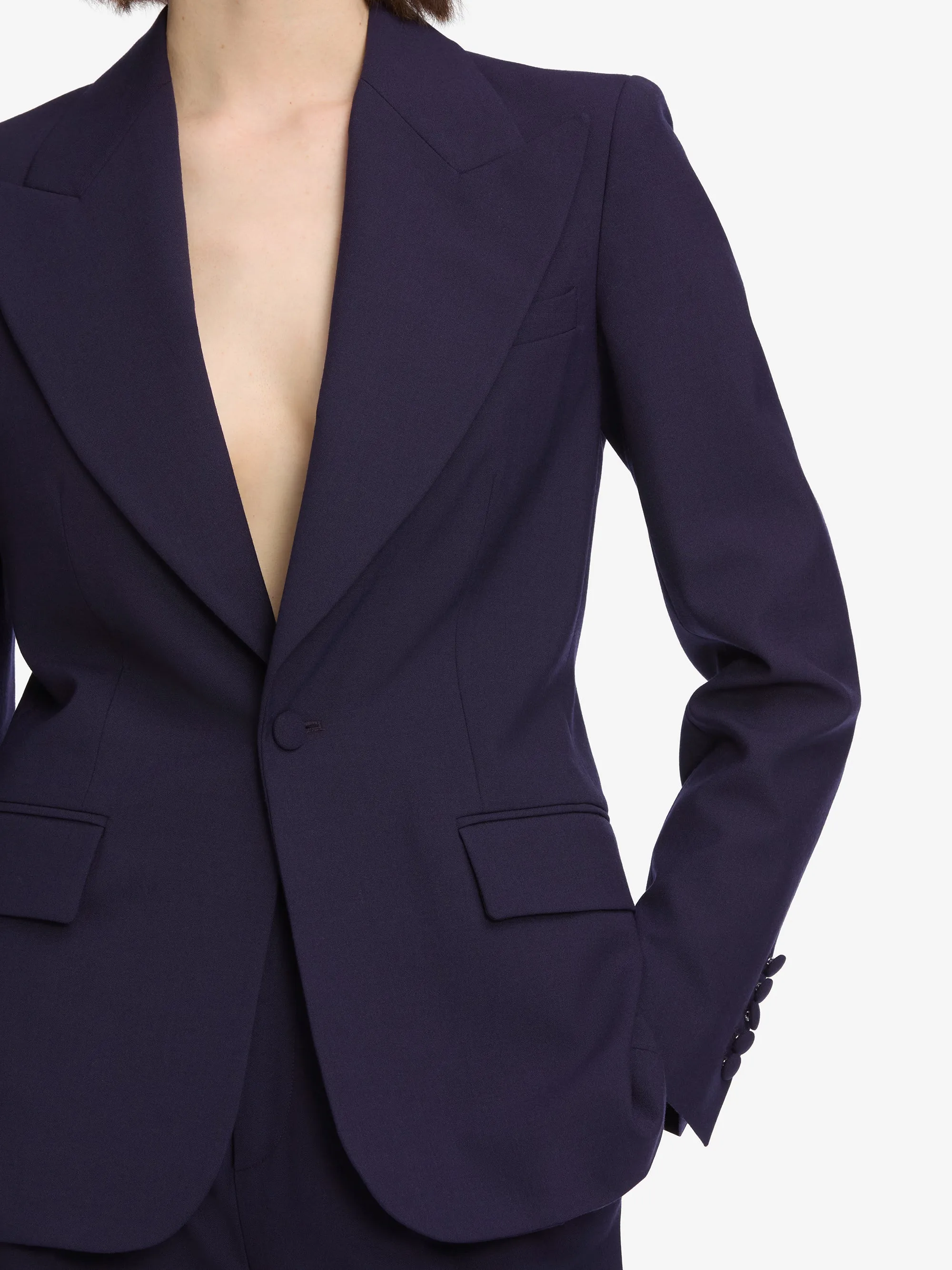 Eco Friendly Textile The Peak Lapel Blazer -- Royal Purple