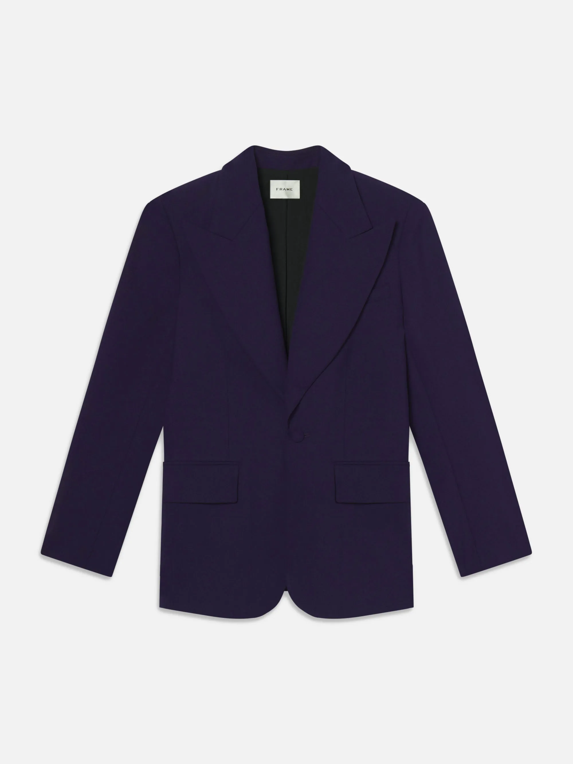 Quick Dry Coating Reflective Detailing The Peak Lapel Blazer -- Royal Purple
