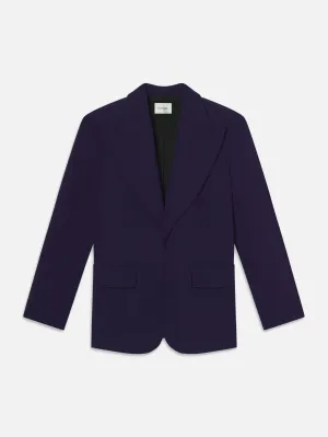 Quick Dry Coating Reflective Detailing The Peak Lapel Blazer -- Royal Purple