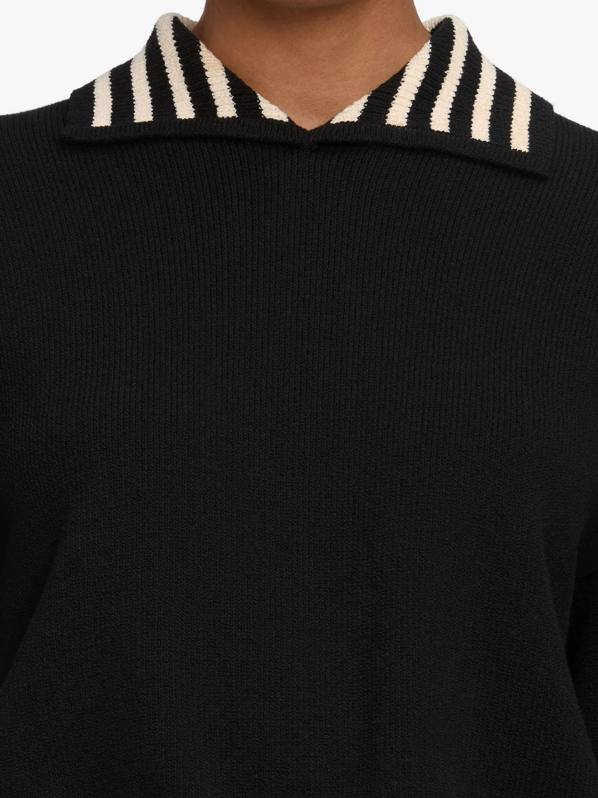 The Sailor Pullover -- Black Multi Textured Surface Odor control