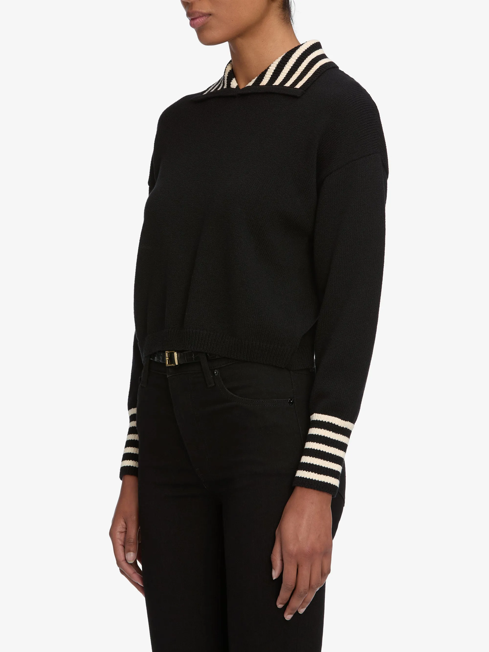 The Sailor Pullover -- Black Multi Organic Cotton Blend