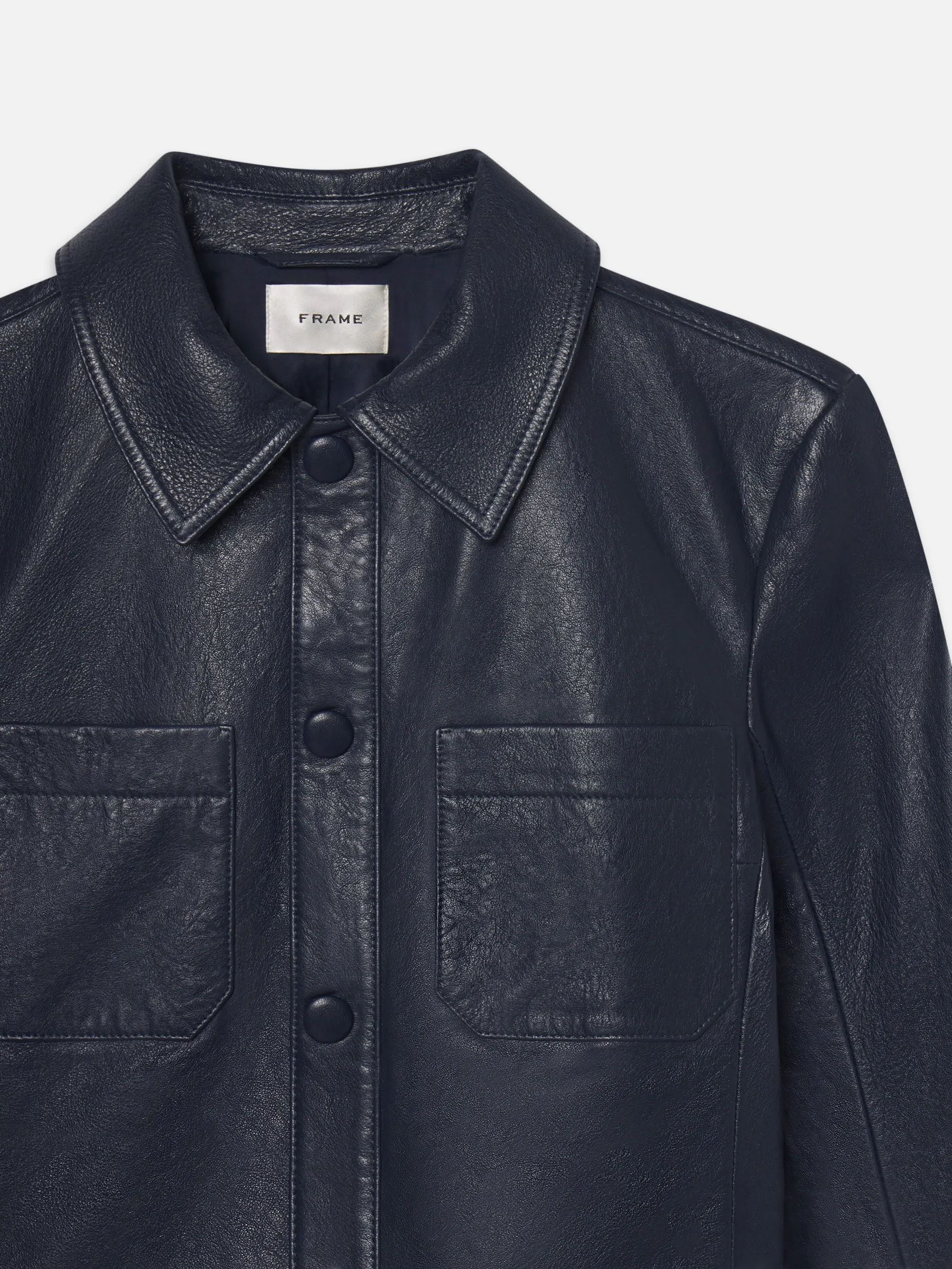 The Small Leather Jacket -- Dark Indigo Hypoallergenic Interior