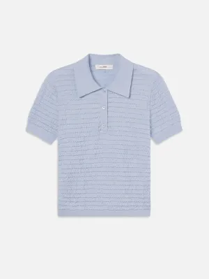 The Smocked Polo -- Light Chambray Lightweight Layer Reinforced Edging