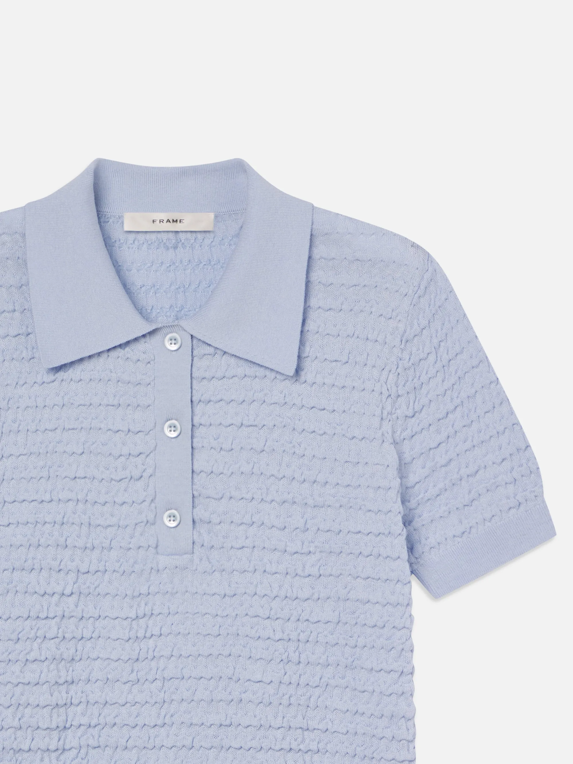 Zero Waste Knitting The Smocked Polo -- Light Chambray