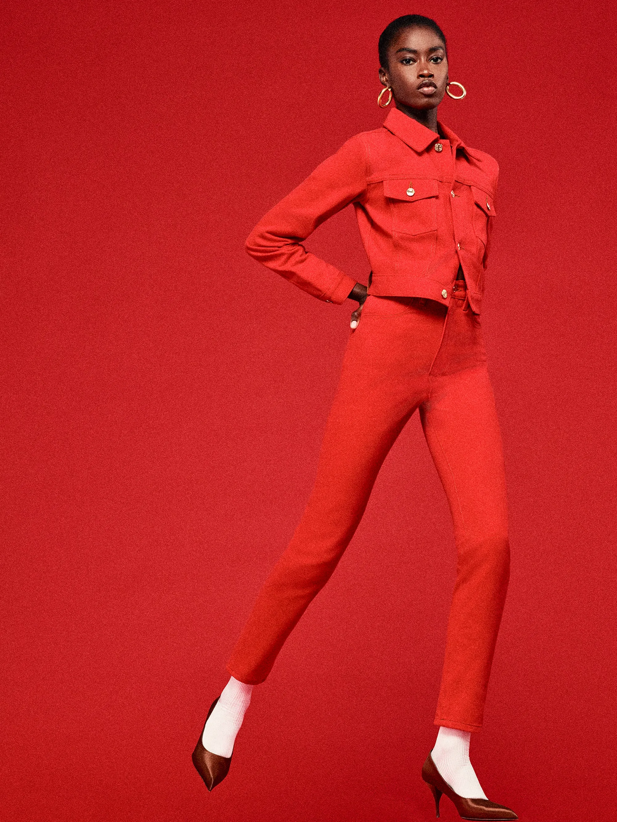 The Taper -- Herrera Red Blackout fabric