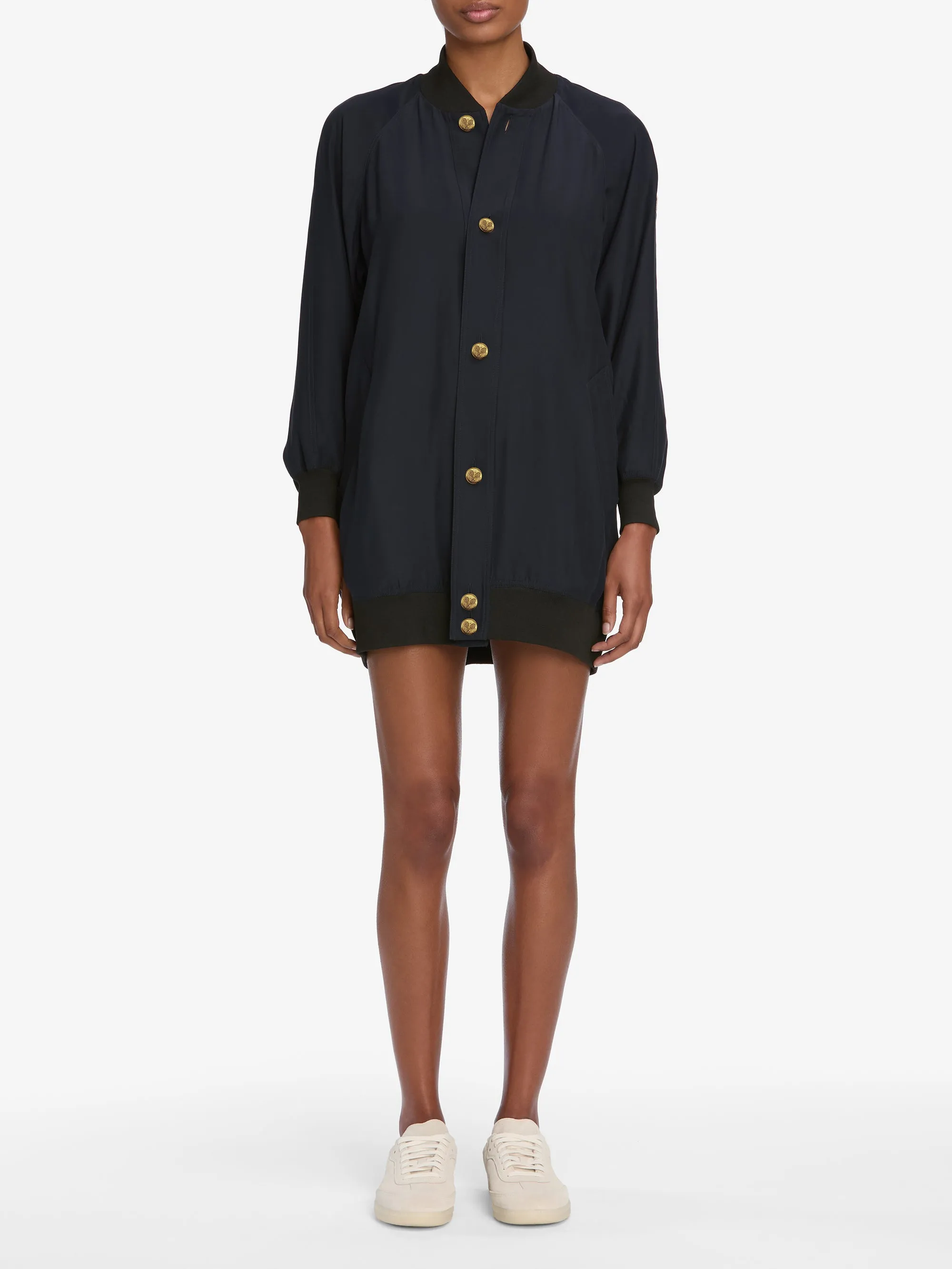 The Tennis Bomber -- Navy Quick Dry Fabric Technology Non Bulky Insulation