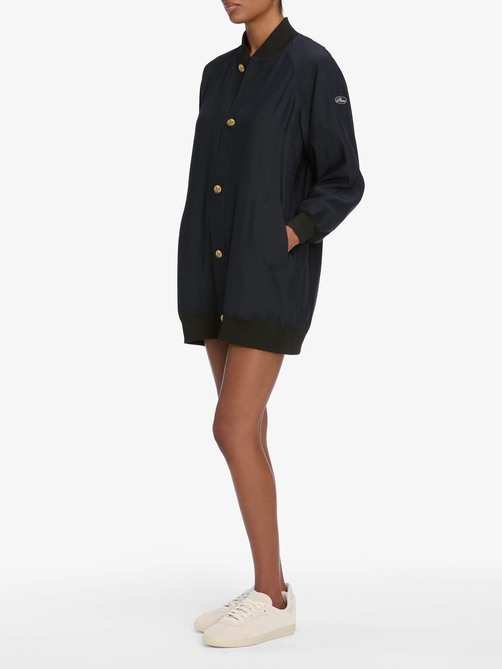 The Tennis Bomber -- Navy Hypoallergenic fabric Two Way Zipper