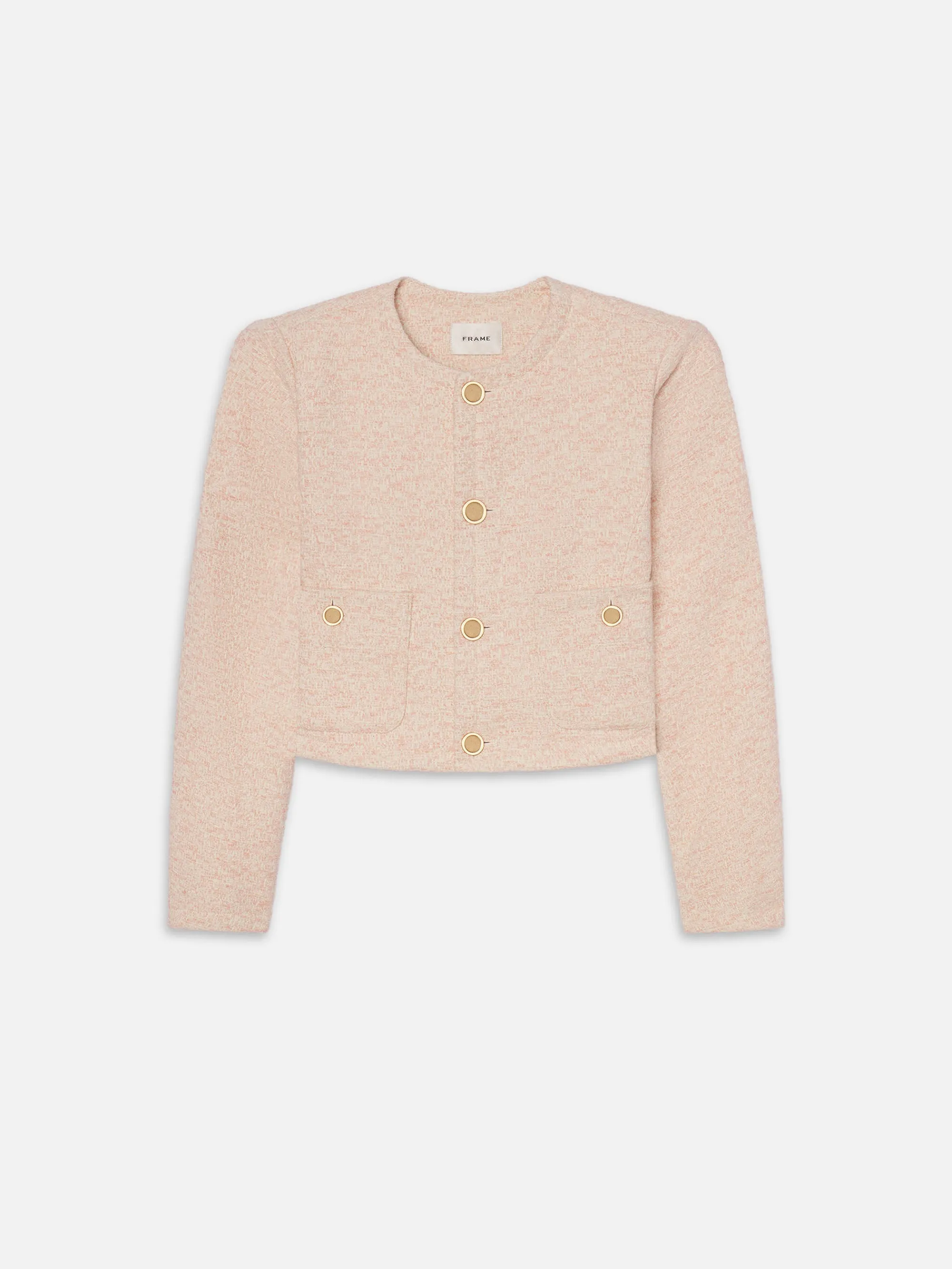 Concealed Zippers Quilted Stitching Pattern The Tweed Jacket -- Azalea Multi