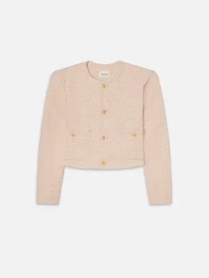 Concealed Zippers Quilted Stitching Pattern The Tweed Jacket -- Azalea Multi