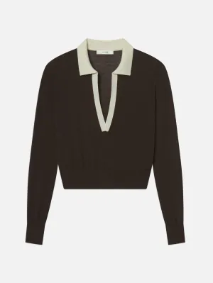 Lightweight insulation Zigzag Stitch Detail The Two Tone Polo -- Coffee Multi