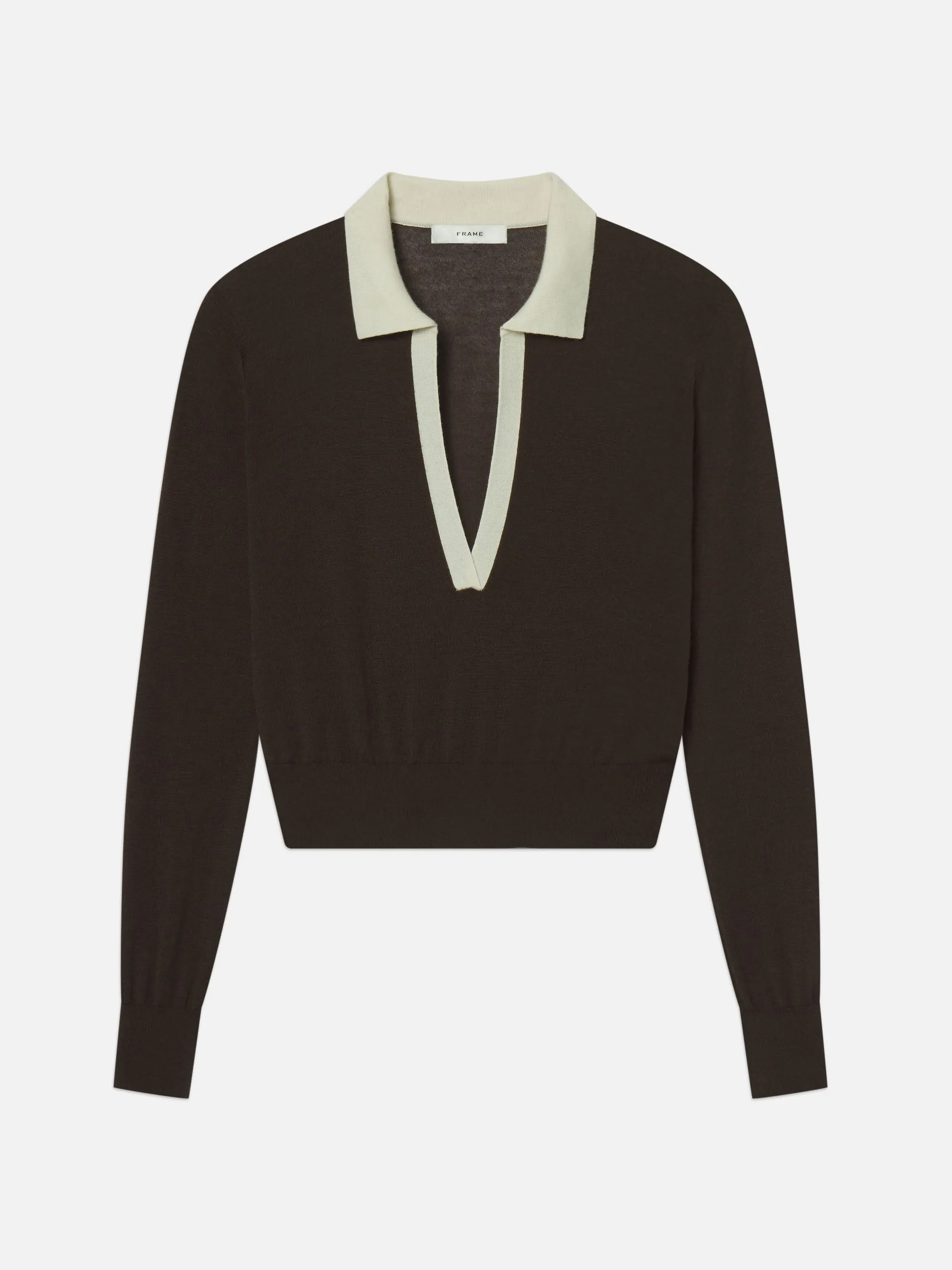 Lightweight insulation Zigzag Stitch Detail The Two Tone Polo -- Coffee Multi