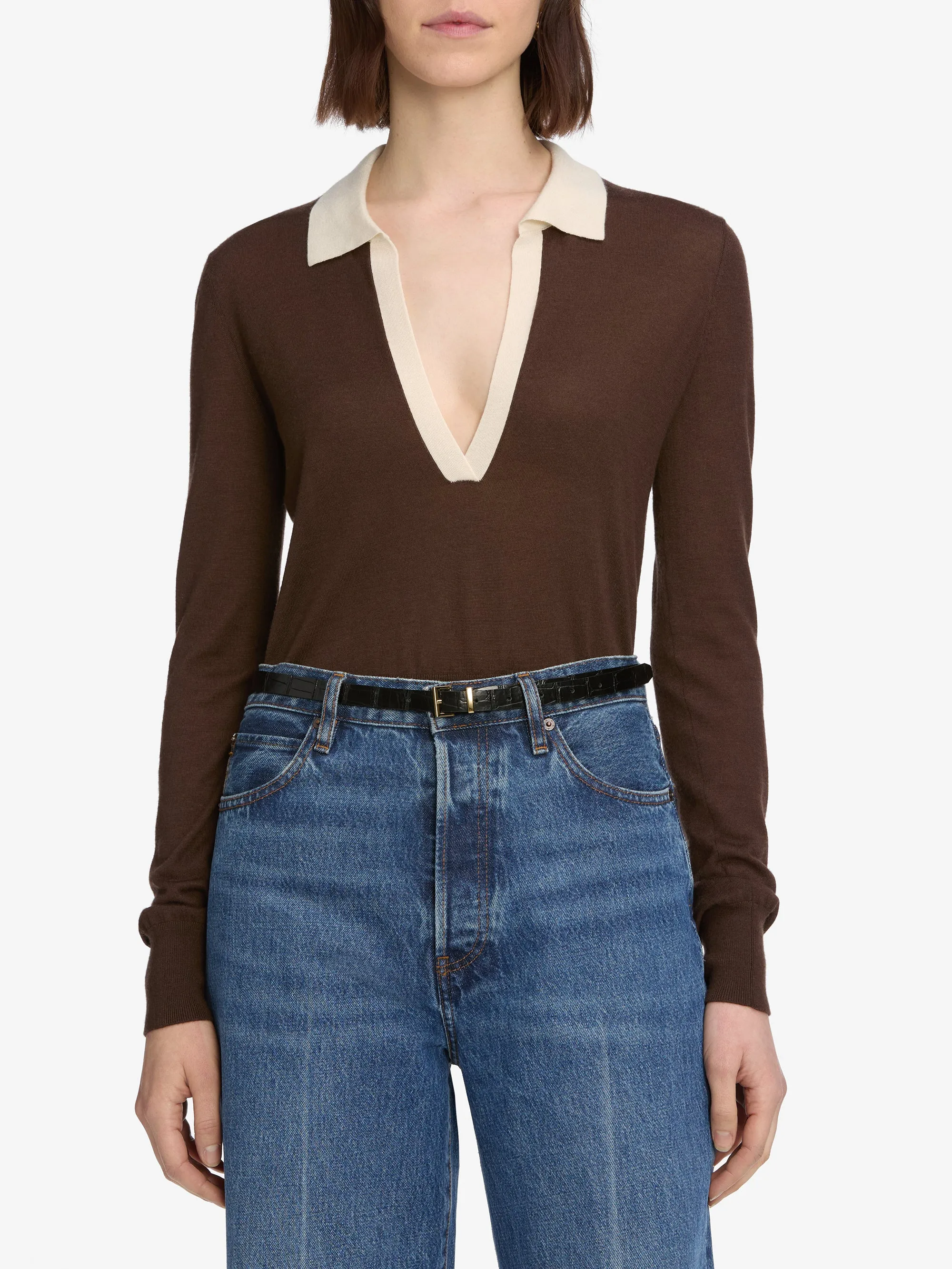 The Two Tone Polo -- Coffee Multi Snug Style Loungewear Friendly