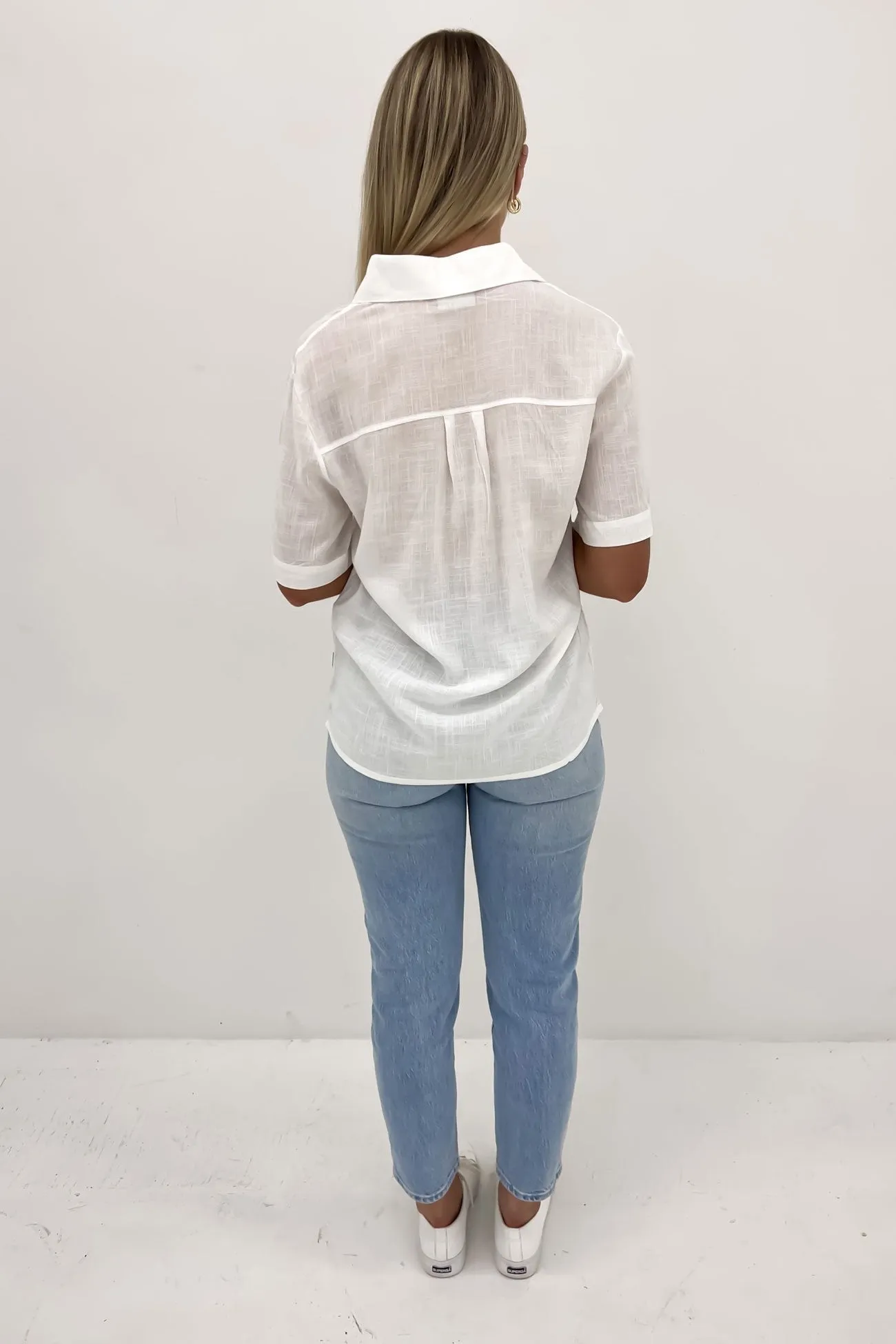 Sublimation Resistant Fabric Practical Wear Classic Lounge Shirt White