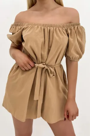 Amayah Playsuit Brown Effortless Fashion