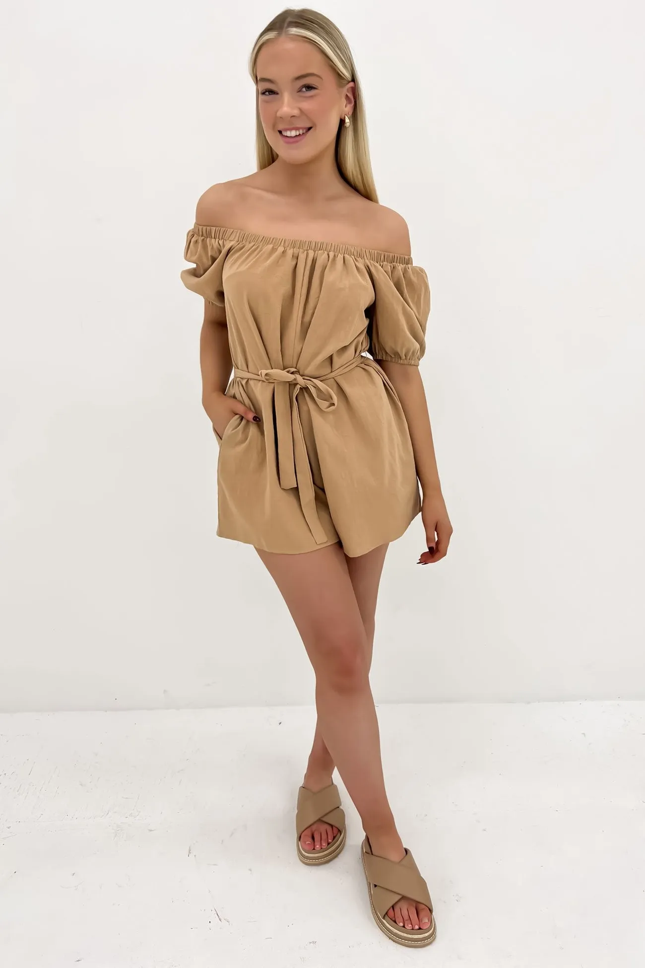 Amayah Playsuit Brown Future Edge Open Glow