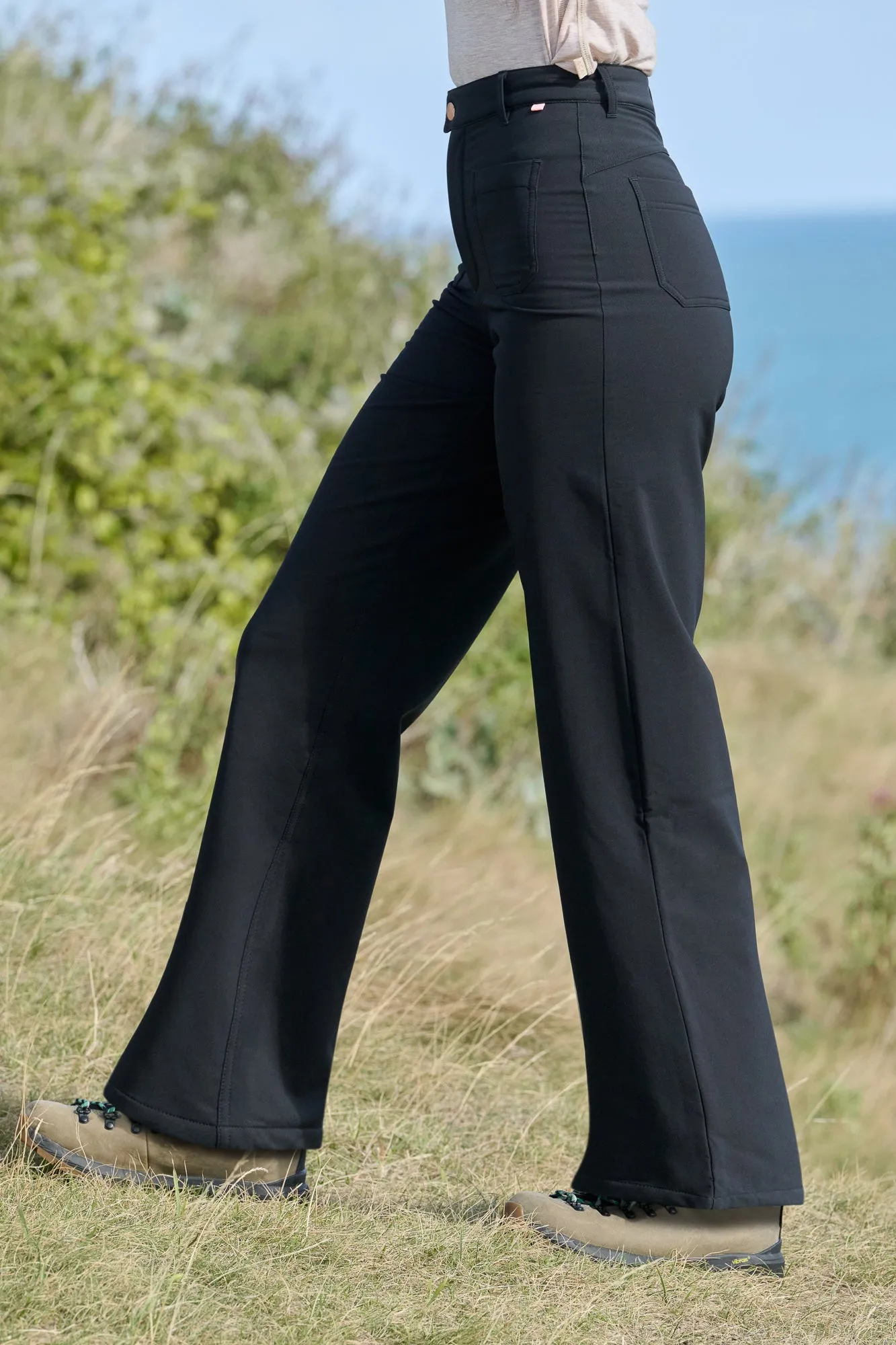 Fashion Fit Quick Release Closure Thermal Straight Leg Trousers - Black