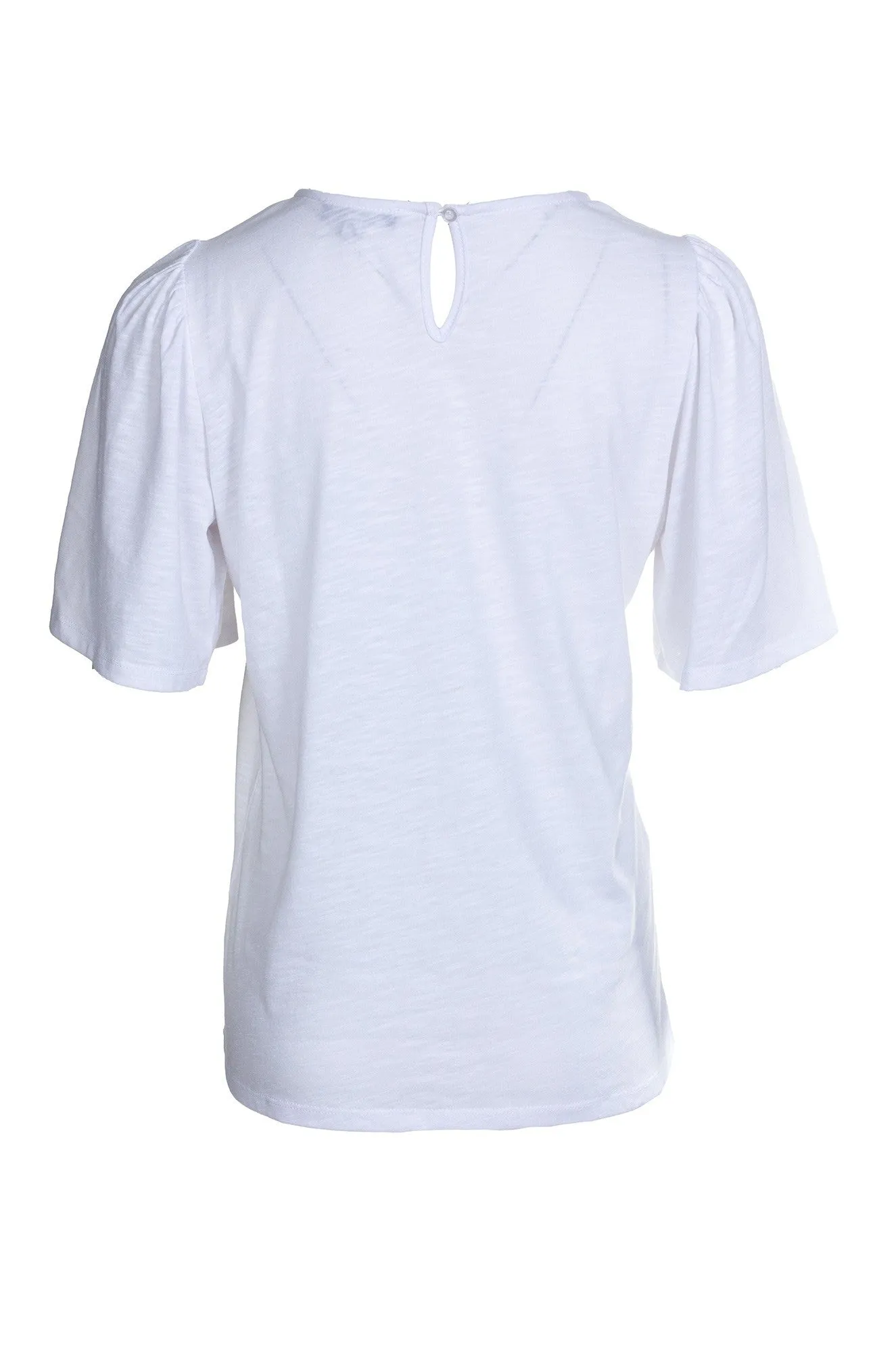 Translucent Soul british retro Puff sleeve Top | IVORY | 4682A1